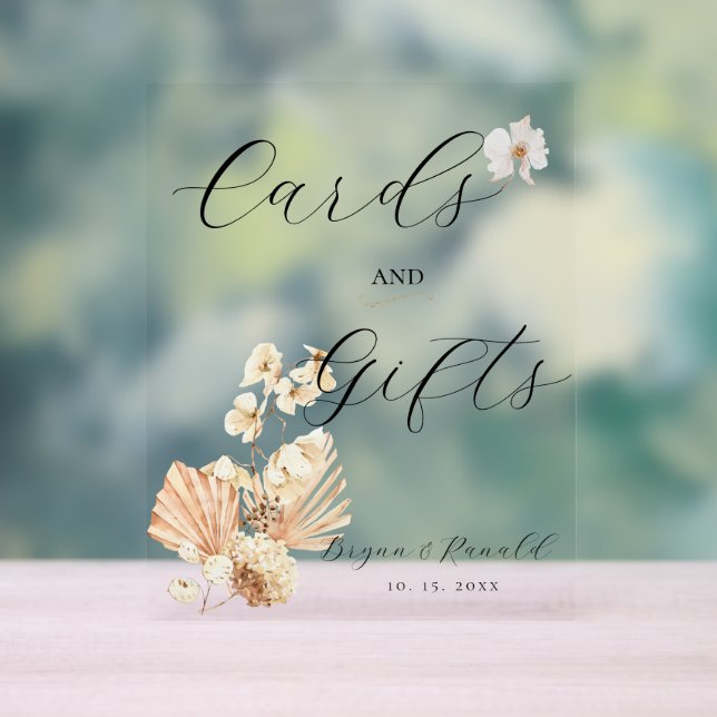 Boho Cards, Gifts, and Bouquets Acrylic Sign (Neutral)