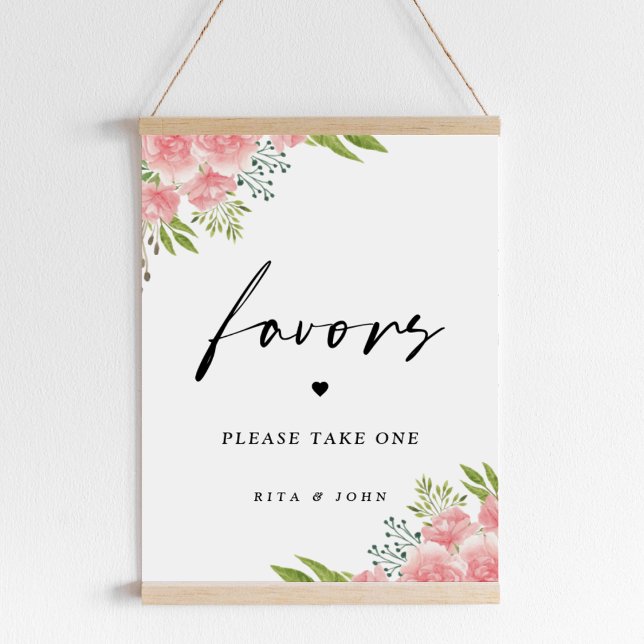 Boho Carnation Favour Wedding Table Sign (Creator Uploaded)