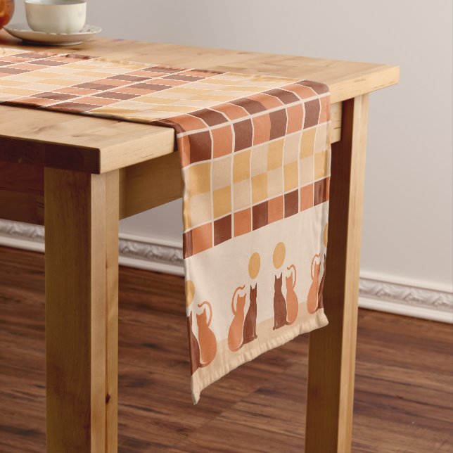 Boho Cats Sunset Desert Short Table Runner (In Situ)