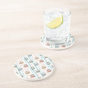 Boho Cats Tribal Pattern Coaster