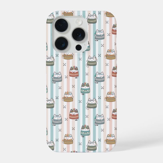  Boho Cats Tribal Pattern  iPhone Case (Back)
