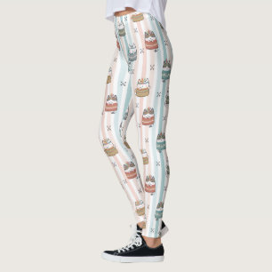 Boho Cats Tribal Pattern Leggings