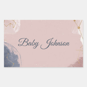 Boho Celestial Baby Shower Favour Tag Gold Moon
