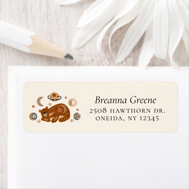 Boho Celestial Bear Return Address (Insitu)