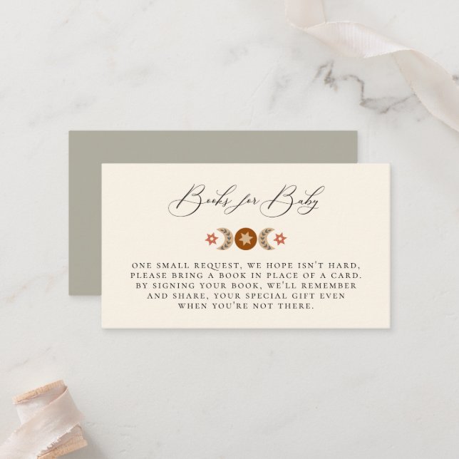 Boho Celestial Book Request Enclosure Card (Front/Back In Situ)