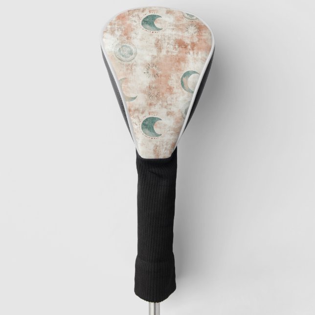 Boho Celestial Floral Moon Pattern (10) Golf Head Cover (Front)