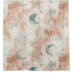 Boho Celestial Floral Moon Pattern (10) Shower Curtain