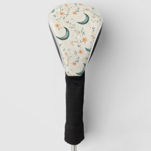Boho Celestial Floral Moon Pattern (1) Golf Head Cover