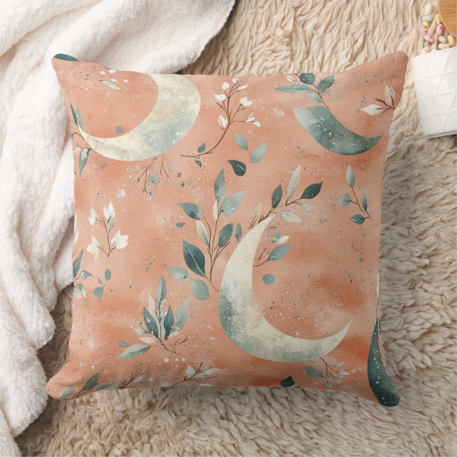Boho Celestial Floral Moon Pattern (5) Cushion (Blanket)