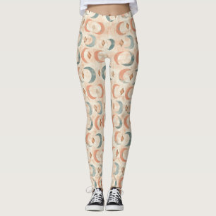 Boho Celestial Floral Moon Pattern (6) Leggings
