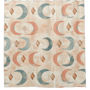 Boho Celestial Floral Moon Pattern (6) Shower Curtain