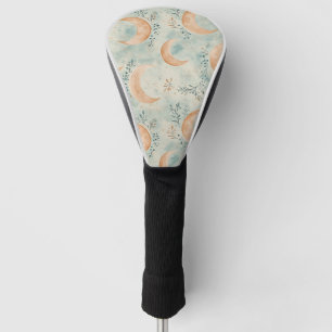 Boho Celestial Floral Moon Pattern (8) Golf Head Cover