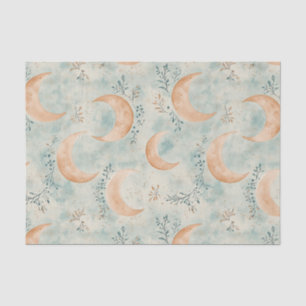 Boho Celestial Floral Moon Pattern (8) Tissue Paper