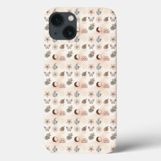 Boho Celestial Floral Pattern iPhone 13 Case