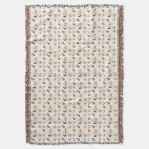 Boho Celestial Floral Pattern Throw Blanket