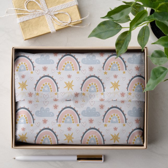 Boho Celestial Rainbows & Starbursts Pattern Tissue Paper (Gift)