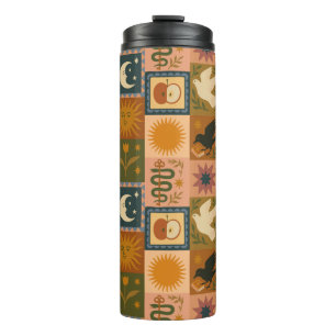 Boho Celestial   Retro Sun & Moon Thermal Tumbler