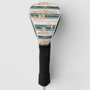 Boho Celestial Stripe in Teal for Free Spirits Golf Head Cover