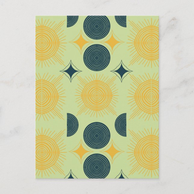 Boho Celestial Sun Moon Mint  Postcard (Front)