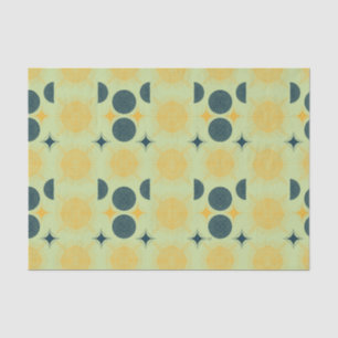 Boho Celestial Sun Moon Mint Tissue Paper