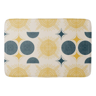 Boho Celestial Sun Moon Pattern Bath Mat