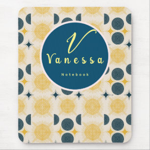 Boho Celestial Sun Moon Script Mouse Mat