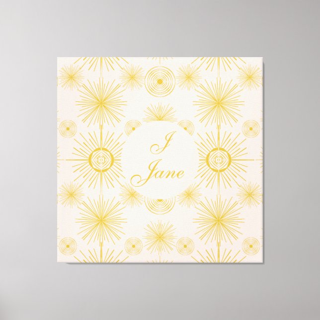 Boho Celestial Sun Stars Personalised Ivory   Canvas Print (Front)