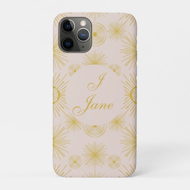 Boho Celestial Sun Stars Personalised Ivory Case-Mate iPhone Case (Back)