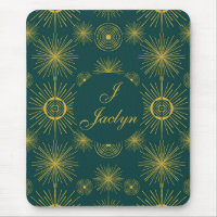 Boho Celestial Sun Stars Teal Green