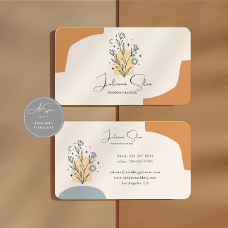 Boho Celestial Terracotta Minimalist Business Card