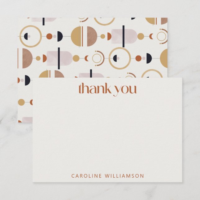 Boho Celestial Terracotta Personalised Stationery  Thank You Card (Front/Back)