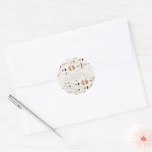 Boho Celestial Terracotta Shower Return Address Classic Round Sticker