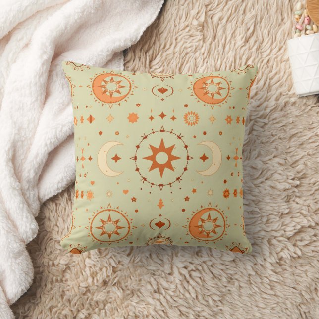 Boho Celestial Throw Pillow | Spiritual Home Accen (Blanket)