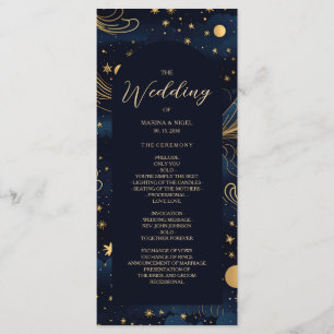 Boho Celestial Wedding Ceremony Program Programme