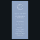 Boho Celestial Wedding Programme<br><div class="desc">The Boho Celestial Wedding Program becomes a visual guide to your celestial celebration. Set against a clean white canvas,  the dusty blue crescent moon,  stars and leaves,  along with the stylishly simple customisable initials of the couple,  become celestial beacons.</div>