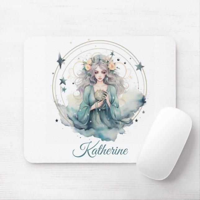 Boho Celestial Witchy Name Mouse Mat (With Mouse)