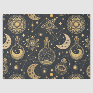 Boho Celestial with Gold Alchemy Symbols Tissue Paper