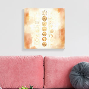 Boho Chakra Energy Flow in Earth Tones Canvas Print