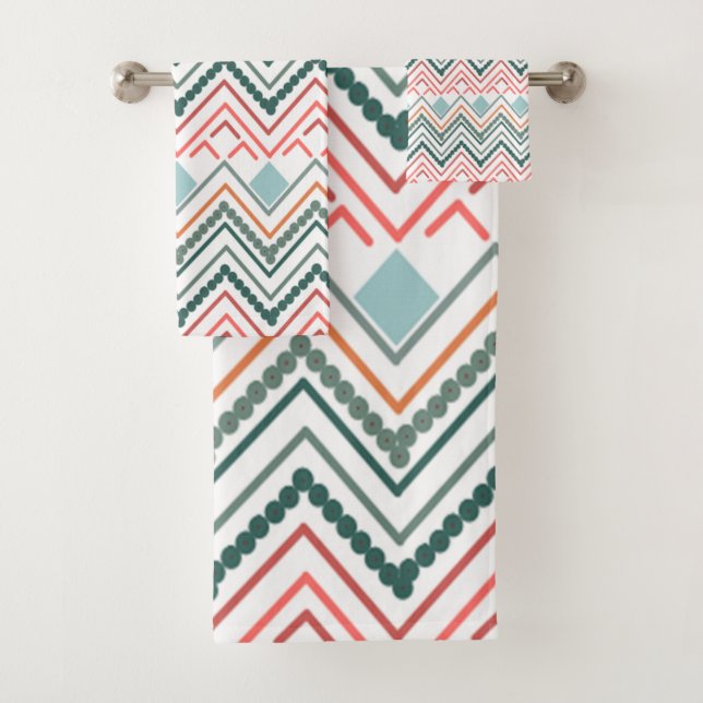 Boho Chevron Bath Towel Set (Insitu)