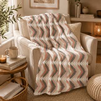 Boho Chevron Fleece Blanket