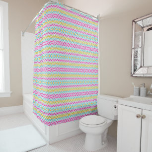 Boho Chevron Pattern Colourful Shower Curtain
