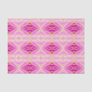 Boho Chic Abstract Pink and Gold Pattern Tissue Paper