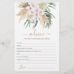 Boho Chic Advice for the Bride card<br><div class="desc">Pampas Grass Boho chic advice for the bride card</div>