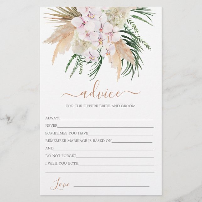 Boho Chic Advice for the Bride card (Front)