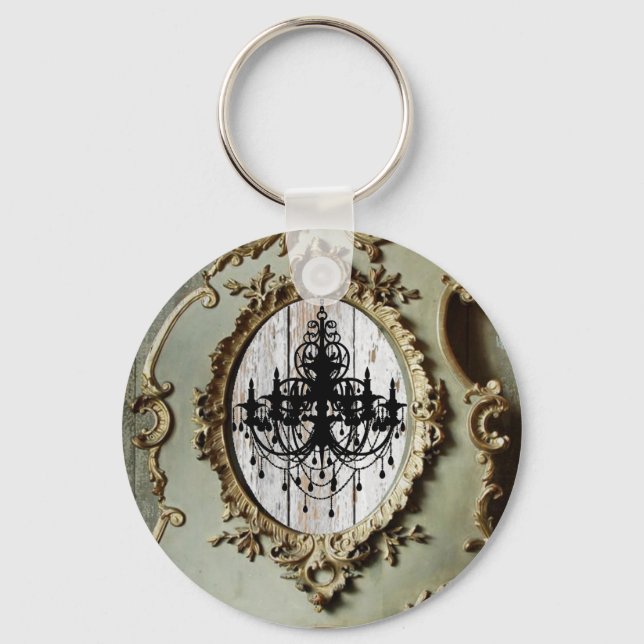 boho chic barn wood rustic country wedding key ring (Front)