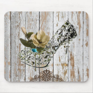 boho chic barn wood rustic country wedding mouse mat