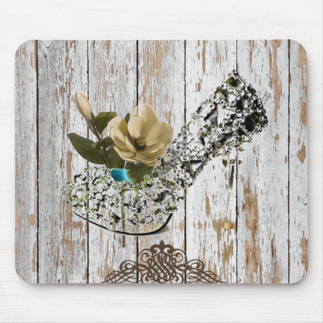 boho chic barn wood rustic country wedding mouse mat (Front)