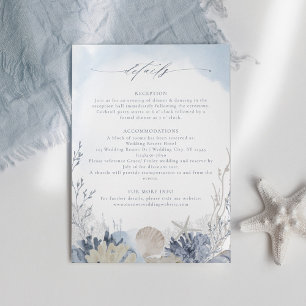 Boho Chic Beach Destination Wedding Details Enclosure Card