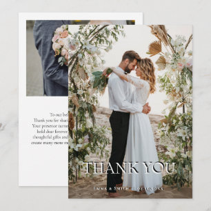 Boho Chic Beach Wedding Thank You Card with Floral