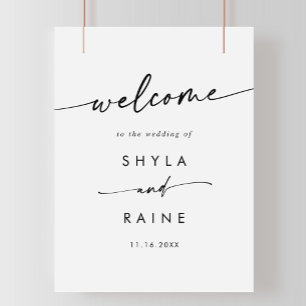 Boho Chic Black and White DIY Wedding Welcome Sign